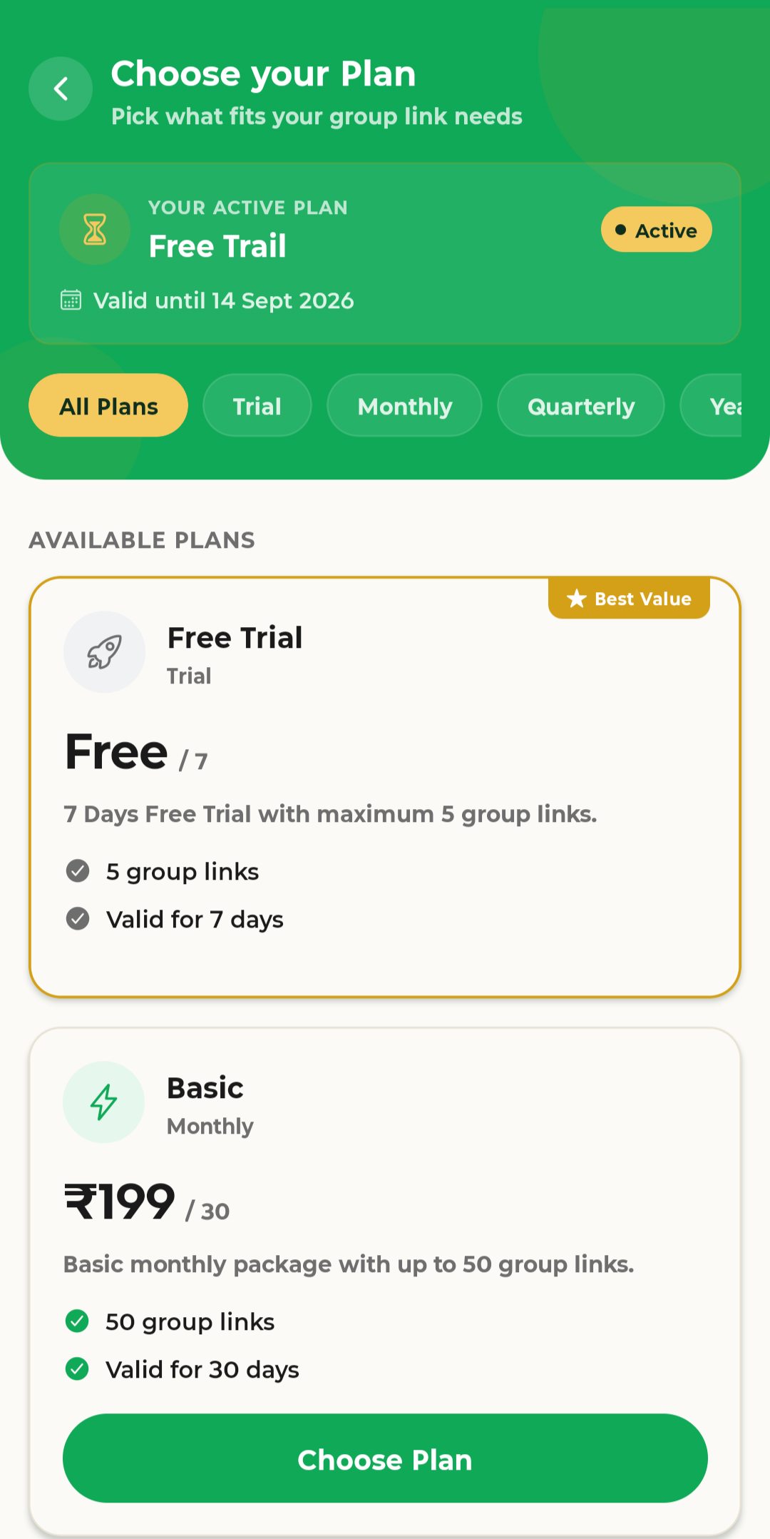 WhatzGroup app splash screen introducing verified WhatsApp groups